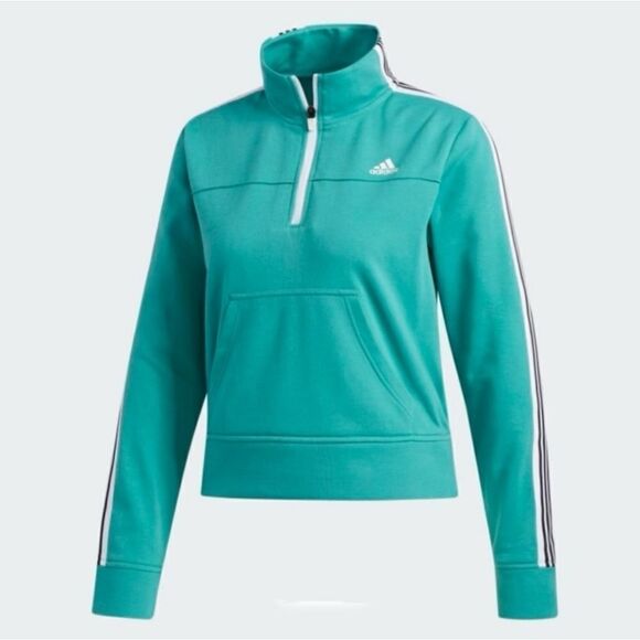 Adidas Women's Changeover True Green Half Zip Pullover - Picture 3 of 16
